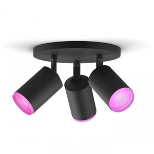 Spot LED RGB Triplu Philips Hue Fugato, Bluetooth, 3xGU10, 3x5.7W,